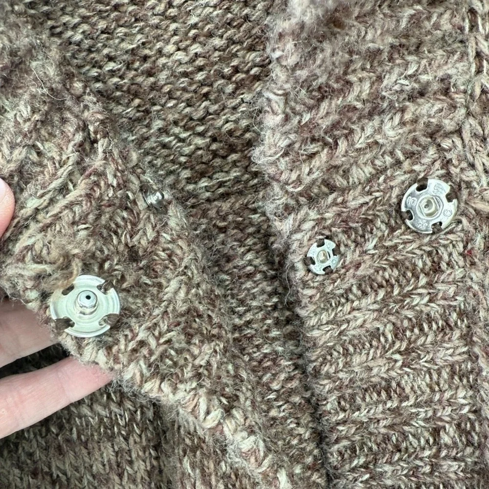 PANDEMONIUM Brown Wool Blend Shawl Collar Button Front Cardigan Sweater Sz Small
